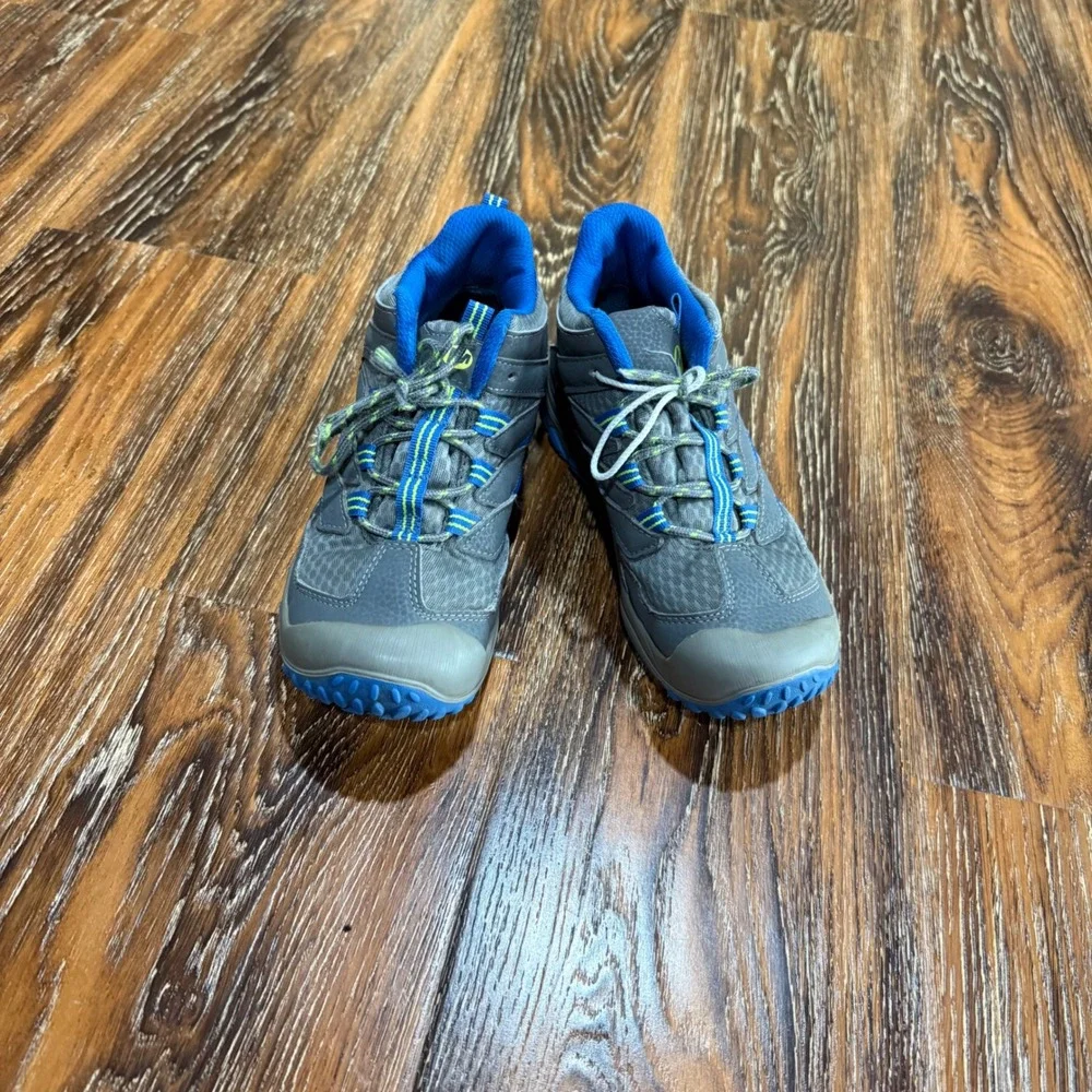 Merrell Kids Waterproof Hiking Boots Grey Blue MK263305 Size 2M Trail Shoes Boys